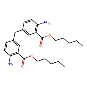 Benzoic acid, 3,3'-methylenebis(6-amino-, dipentyl ester structure