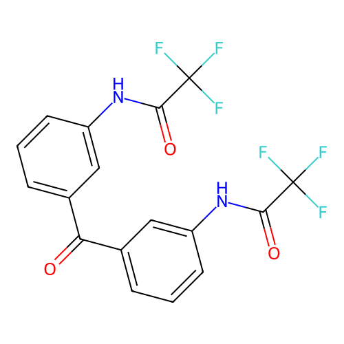 2,2,2-trifluoro-N-[3-[3-[(2,2,2-trifluoroacetyl)amino]benzoyl]phenyl]acetamide structure