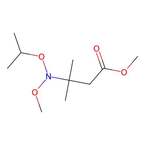 Methyl 3-methyl-3-(methoxy-isopropoxy)amino-butanoate structure