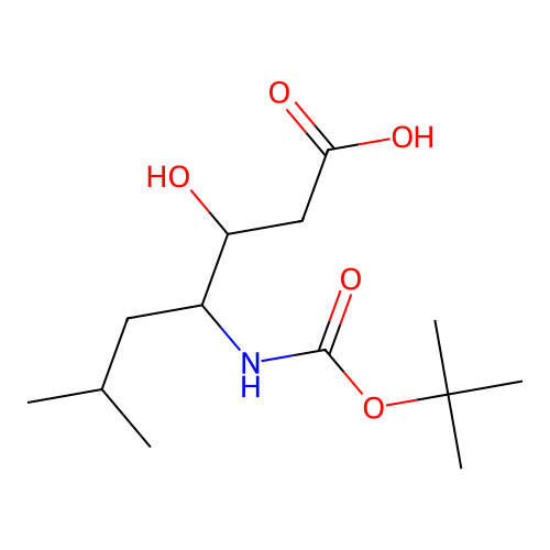 (3R,4S)-4-(tert-butoxycarbonylamino)-3-hydroxy-6-methylheptanoic acid structure