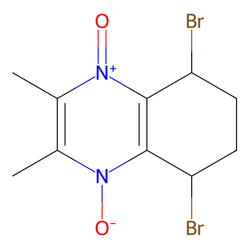 5,8-Dibromo-2,3-dimethyl-5,6,7,8-tetrahydroquinoxaline 1,4-dioxide structure