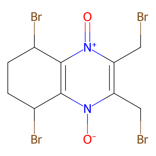 5,8-Dibromo-2,3-bis(bromomethyl)-5,6,7,8-tetrahydroquinoxaline 1,4-dioxide structure