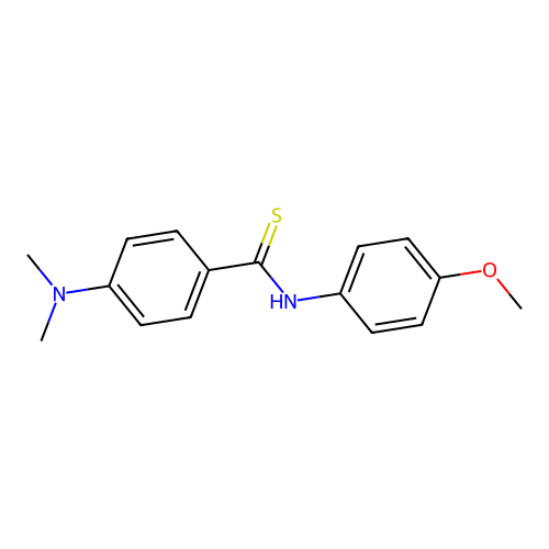 4-(dimethylamino)-N-(4-methoxyphenyl)benzenecarbothioamide structure