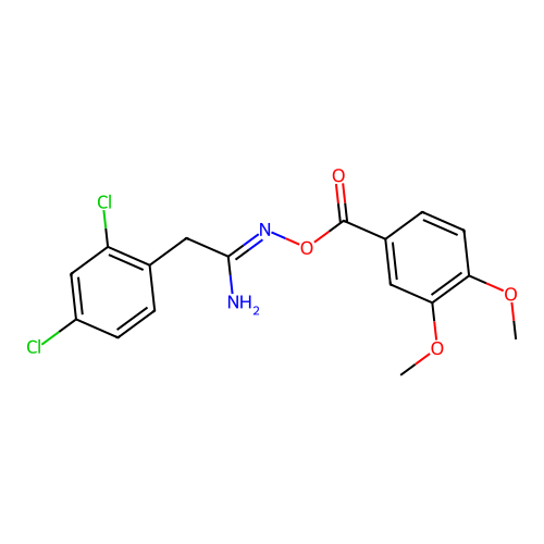 2-(2,4-dichlorophenyl)-N'-[(3,4-dimethoxybenzoyl)oxy]ethanimidamide structure