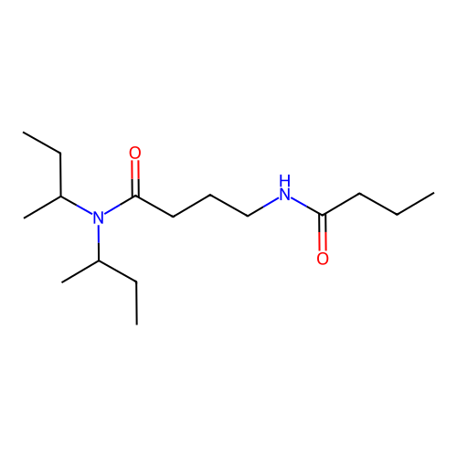 Butanamide, N,N-bis(1-methylpropyl)-4-((1-oxobutyl)amino)- structure