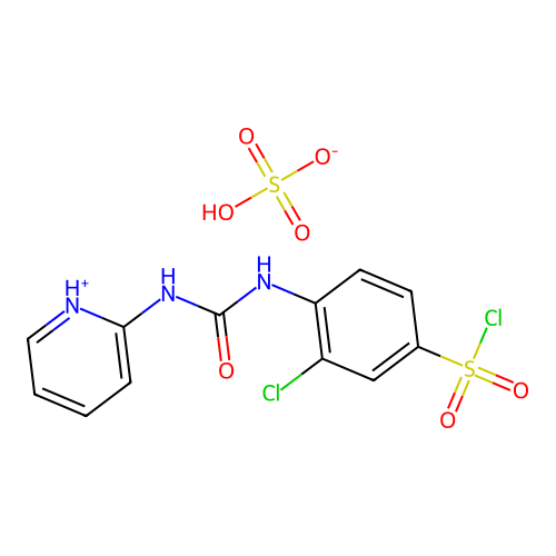 3-Chloro-4-(3-pyridin-2-yl-ureido)-benzenesulfonyl chloride hydrogen sulfate structure