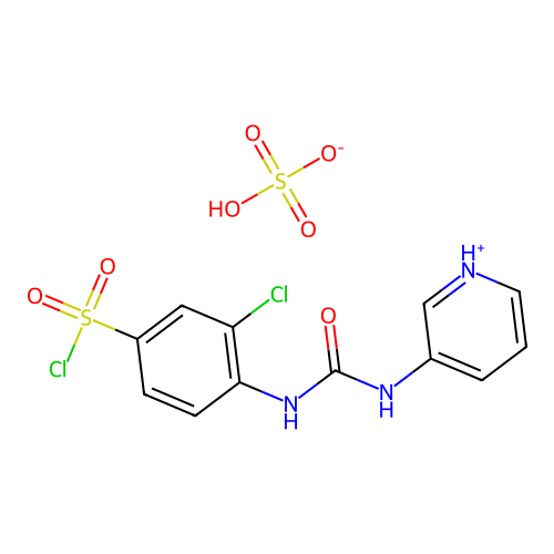 3-Chloro-4-(3-pyridin-3-yl-ureido)-benzenesulfonyl chloride hydrogen sulfate structure