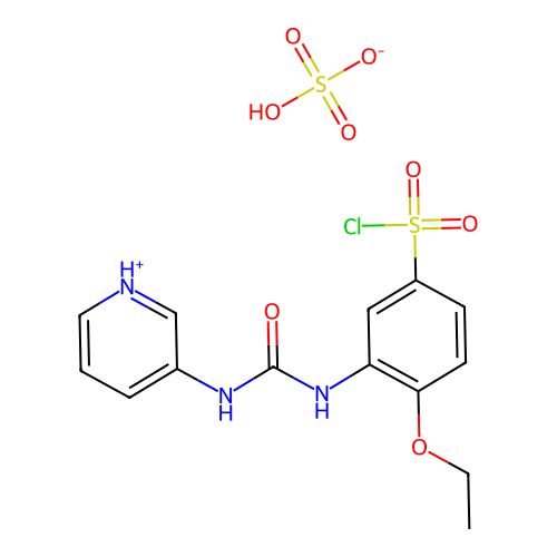 4-Ethoxy-3-(3-pyridin-3-yl-ureido)benzenesulfonylchloride hydrogen sulfate structure