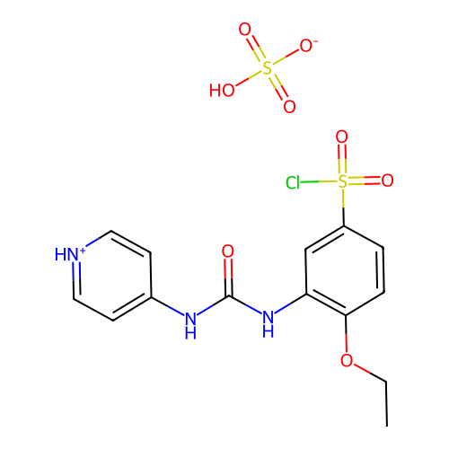 4-Ethoxy-3-(3-(pyridin-4-yl)ureido)benzene-1-sulfonyl chloride sulfate structure