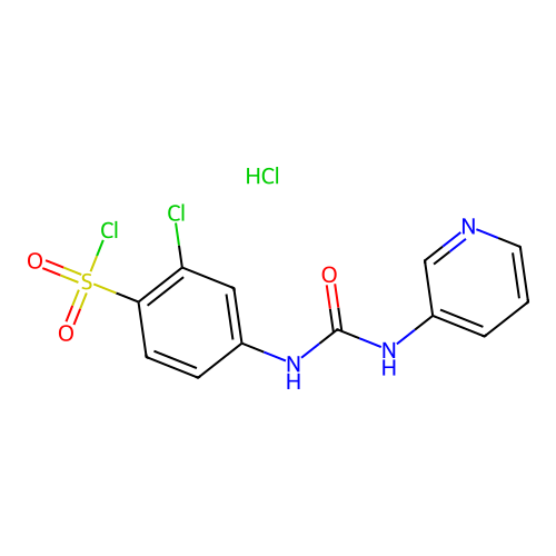 2-Chloro-4-(3-pyridin-3-yl-ureido)-benzenesulfonylchloride hydrochloride structure