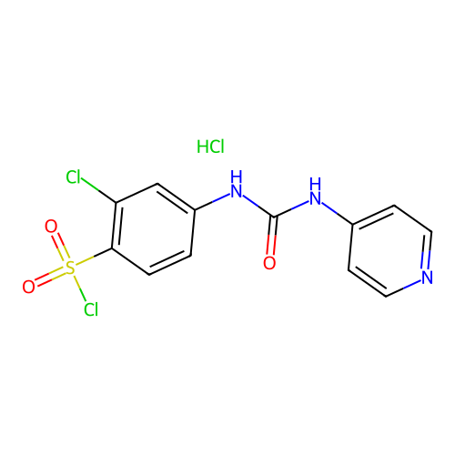 2-Chloro-4-(3-pyridin-4-yl-ureido)-benzenesulfonylchloride hydrochloride structure
