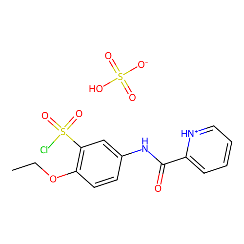 2-ethoxy-5-(pyridin-1-ium-2-carbonylamino)benzenesulfonyl chloride; hydrogen sulfate structure