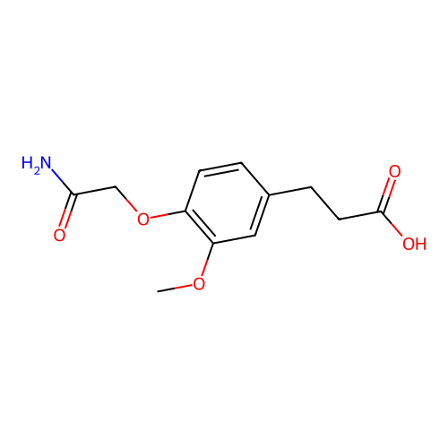 3-[4-(2-Amino-2-oxoethoxy)-3-methoxyphenyl]propanoic acid structure