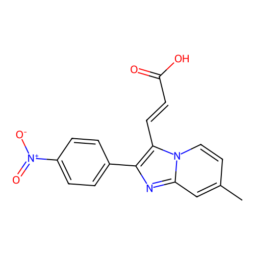 3-[7-Methyl-2-(4-nitrophenyl)imidazo[1,2-a]pyridin-3-yl]prop-2-enoic acid structure