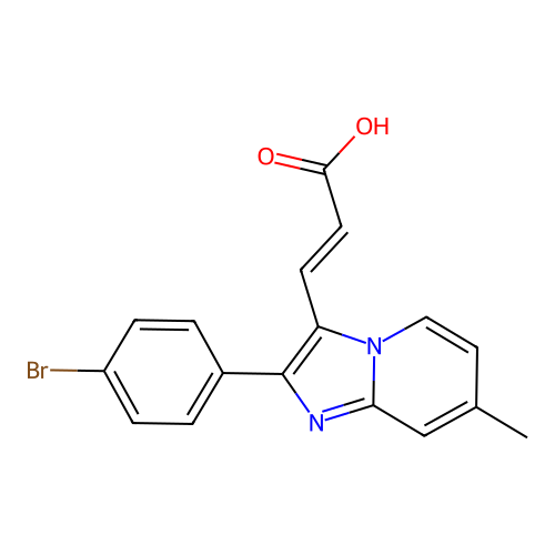 3-[2-(4-Bromophenyl)-7-methylimidazo[1,2-a]pyridin-3-yl]prop-2-enoic acid structure