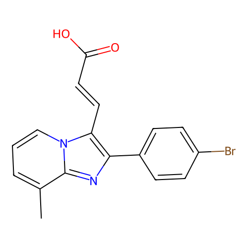 3-[2-(4-Bromophenyl)-8-methyl-imidazo[1,2-a]pyridin-3-yl]prop-2-enoic acid structure