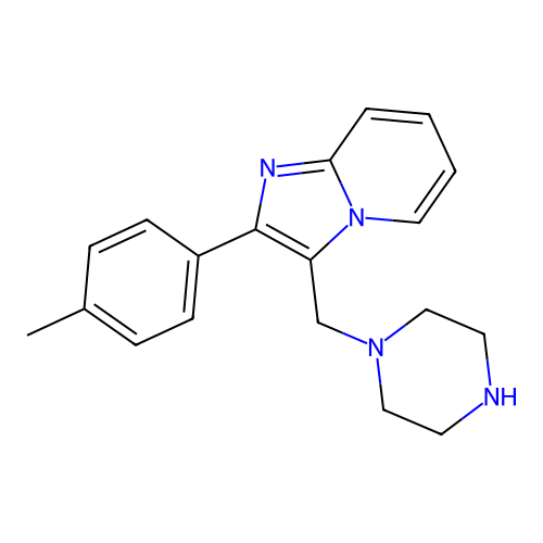 3-(Piperazin-1-ylmethyl)-2-(p-tolyl)imidazo[1,2-a]pyridine structure