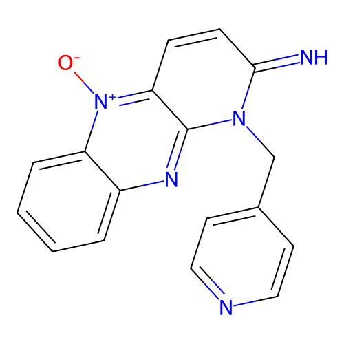1-((Pyridin-4-YL)methyl)pyrido[2,3-B]quinoxalin-2(1H)-imine 5-oxide structure