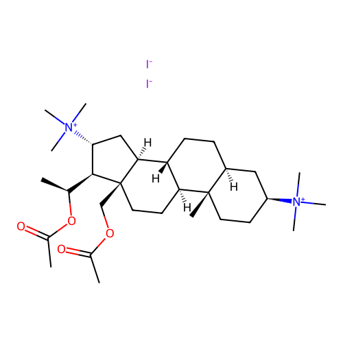 (18,20-Dihydroxypregnane-3,16-diyl)bis(trimethylammonium) diiodide diacetate structure
