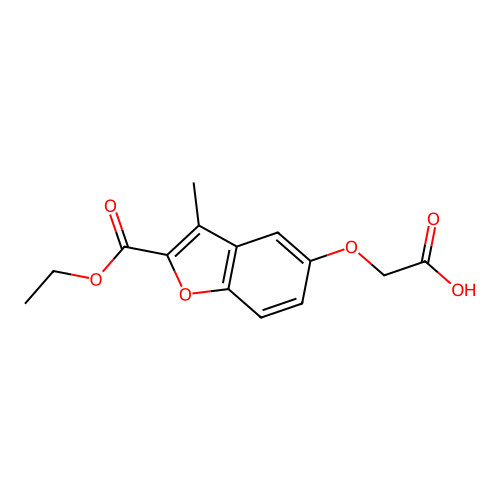 2-Benzofurancarboxylic acid, 4-(hydroperoxyacetyl)-3-methyl-, ethyl ester structure