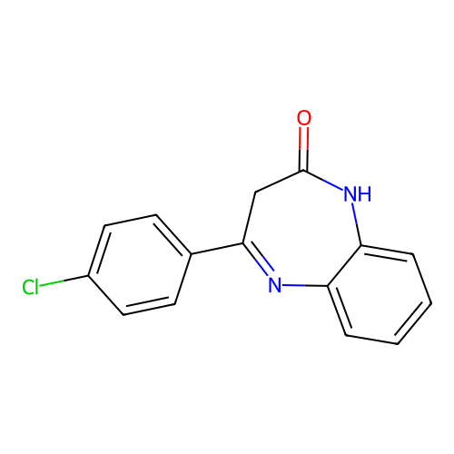 4-(4-Chlorophenyl)-1,3-dihydro-1,5-benzodiazepin-2-one structure
