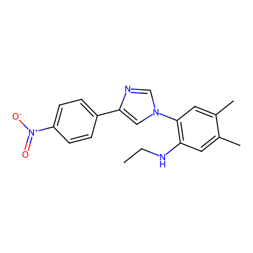 N-ethyl-4,5-dimethyl-2-[4-(4-nitrophenyl)imidazol-1-yl]aniline structure