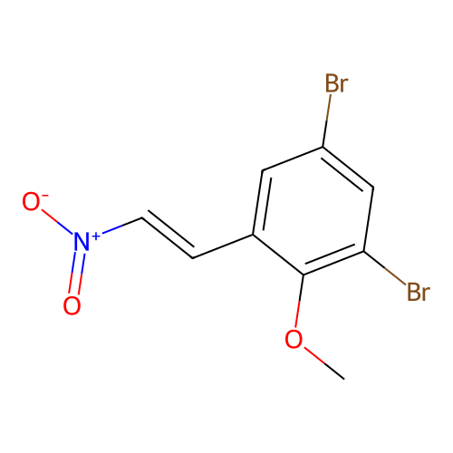 1,5-dibromo-2-methoxy-3-[(E)-2-nitroethenyl]benzene structure