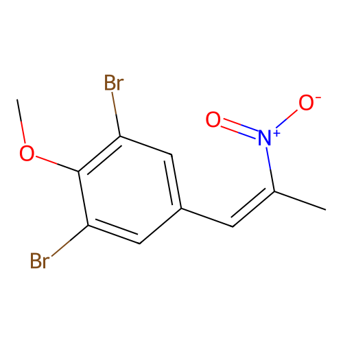 1,3-dibromo-2-methoxy-5-[(Z)-2-nitroprop-1-enyl]benzene structure