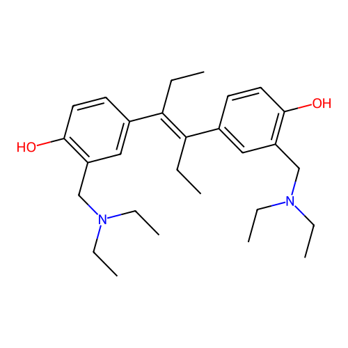 2-(diethylaminomethyl)-4-[4-[3-(diethylaminomethyl)-4-hydroxyphenyl]hex-3-en-3-yl]phenol structure
