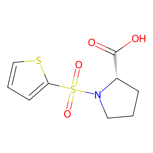 (2S)-1-thiophen-2-ylsulfonylpyrrolidine-2-carboxylic acid structure
