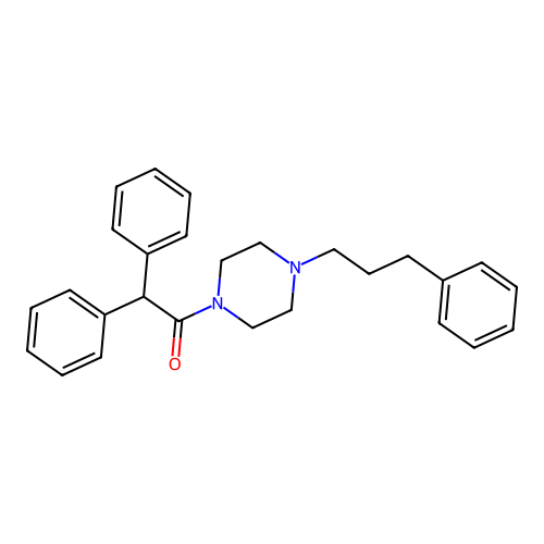 2,2-Diphenyl-1-[4-(3-phenylpropyl)piperazin-1-yl]ethanone structure