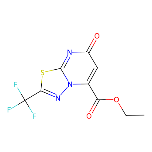 ethyl 7-oxo-2-(trifluoromethyl)-[1,3,4]thiadiazolo[3,2-a]pyrimidine-5-carboxylate structure