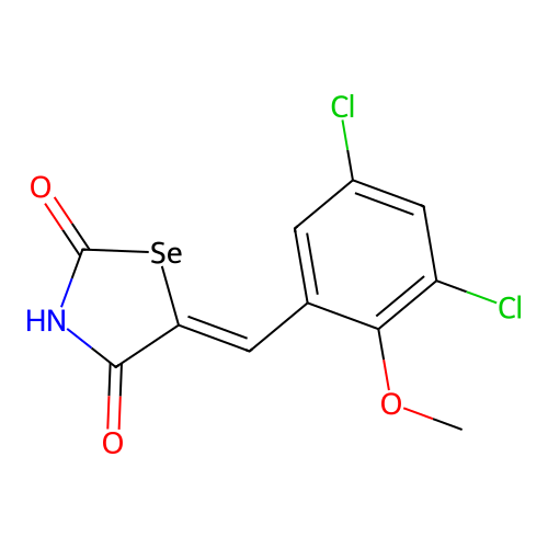 Selenazolidine-2,4-dione, 5-((3,5-dichloro-2-methoxyphenyl)methylene)- structure