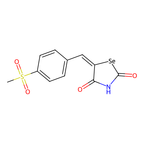 Selenazolidine-2,4-dione, 5-((4-(methylsulfonyl)phenyl)methylene)- structure
