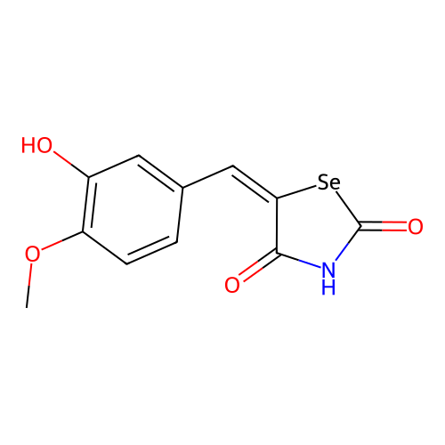 Selenazolidine-2,4-dione, 5-((3-hydroxy-4-methoxyphenyl)methylene)- structure