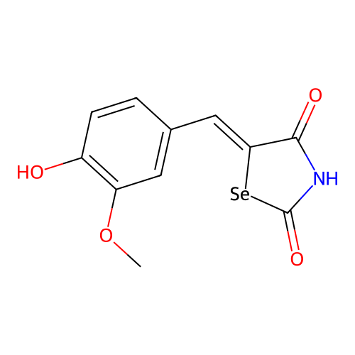 Selenazolidine-2,4-dione, 5-((4-hydroxy-3-methoxyphenyl)methylene)- structure