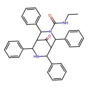 3,7-Diazabicyclo(3.3.1)nonane-3-carboxamide, N-ethyl-9-oxo-2,4,6,8-tetraphenyl- structure