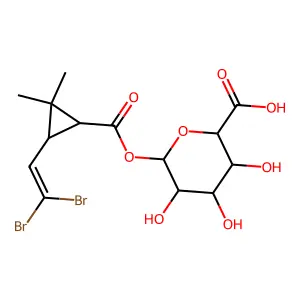 1-O-[3-(2,2-Dibromoethenyl)-2,2-dimethylcyclopropane-1-carbonyl]hexopyranuronic acid structure