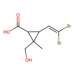 3-(2,2-Dibromoethenyl)-2-(hydroxymethyl)-2-methylcyclopropane-1-carboxylic acid structure