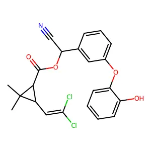 Cyano[3-(2-hydroxyphenoxy)phenyl]methyl 3-(2,2-dichloroethenyl)-2,2-dimethylcyclopropane-1-carboxylate structure