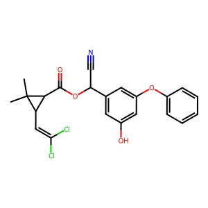 Cyano(3-hydroxy-5-phenoxyphenyl)methyl 3-(2,2-dichloroethenyl)-2,2-dimethylcyclopropane-1-carboxylate structure