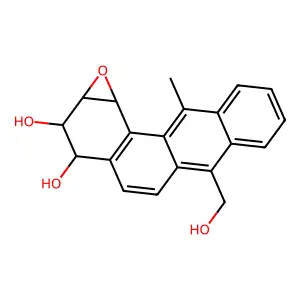6-(hydroxymethyl)-11-methyl-1a,2,3,11c-tetrahydrotetrapheno[1,2-b]oxirene-2,3-diol structure