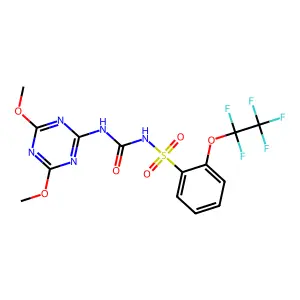 Benzenesulfonamide, N-[[(4,6-dimethoxy-1,3,5-triazin-2-yl)amino]carbonyl]-2-(pentafluoroethoxy)- structure