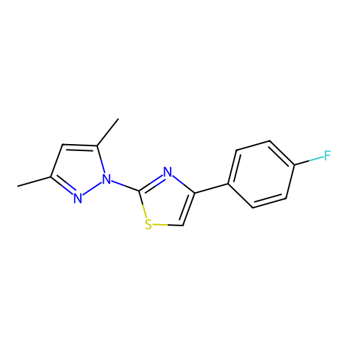 2-(3,5-dimethyl-1H-pyrazol-1-yl)-4-(4-fluorophenyl)-1,3-thiazole structure