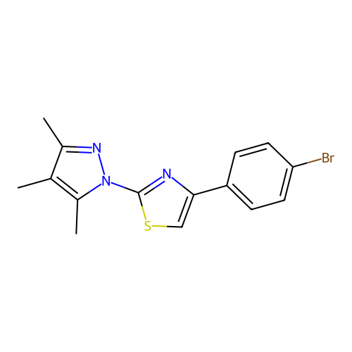 4-(4-Bromophenyl)-2-(3,4,5-trimethylpyrazol-1-yl)-1,3-thiazole structure