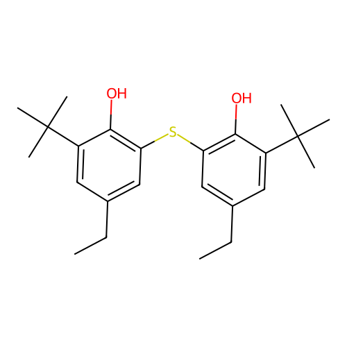 6-(Tert-butyl)-2-[3-(tert-butyl)-5-ethyl-2-hydroxyphenylthio]-4-ethylphenol structure