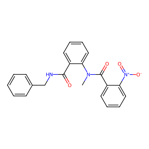 N-benzyl-2-[methyl-(2-nitrobenzoyl)amino]benzamide structure