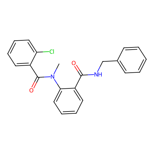 N-benzyl-2-[(2-chlorobenzoyl)-methylamino]benzamide structure