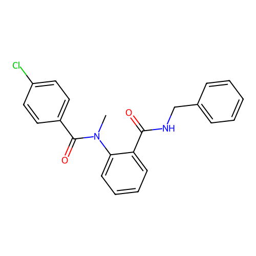 N-[2-(benzylcarbamoyl)phenyl]-4-chloro-N-methylbenzamide structure