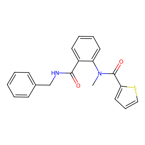 N-[2-(benzylcarbamoyl)phenyl]-N-methylthiophene-2-carboxamide structure